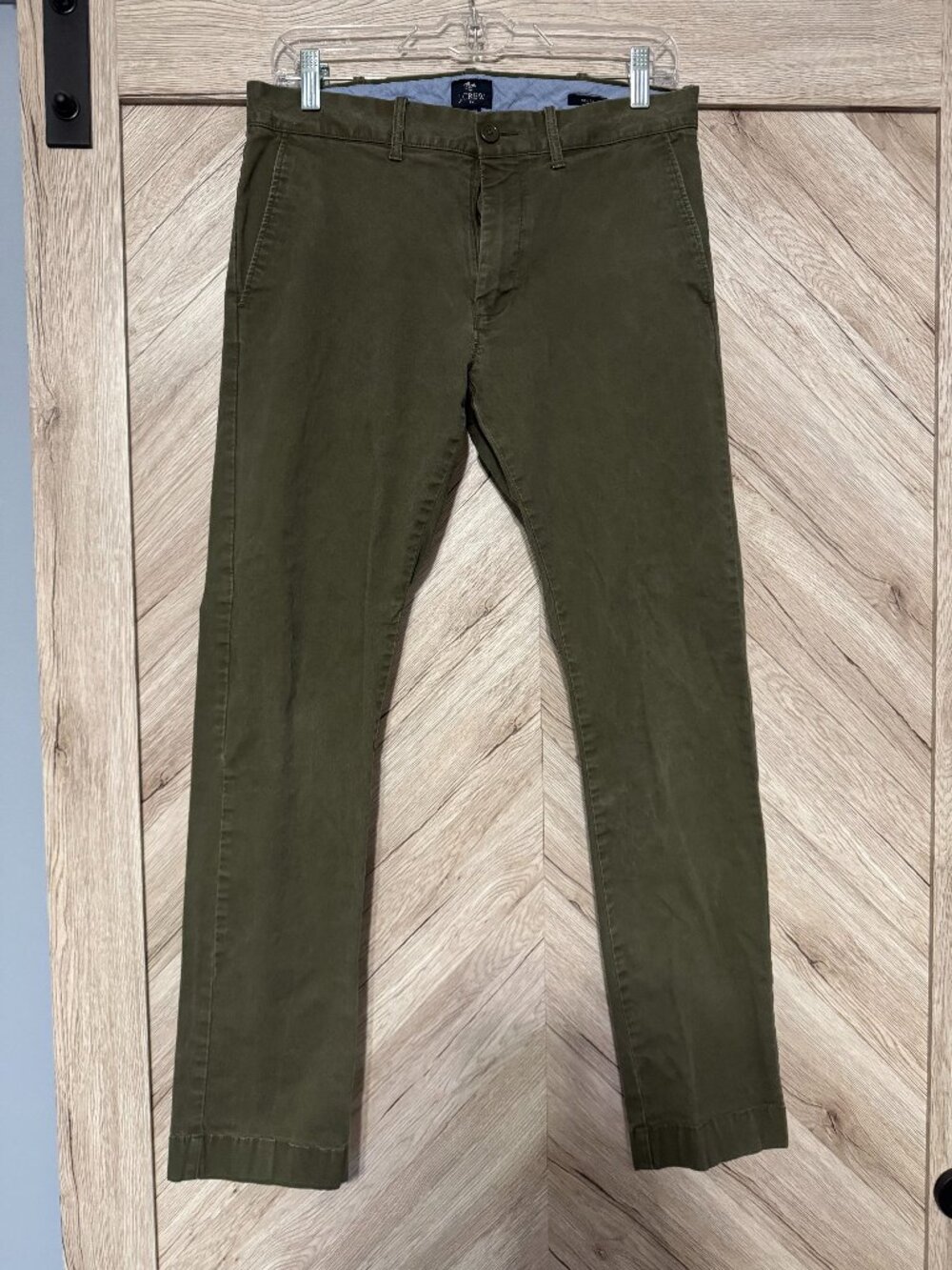 J Crew Driggs Men's Forest Green Khaki Chinos - 30x30 Straight Fit